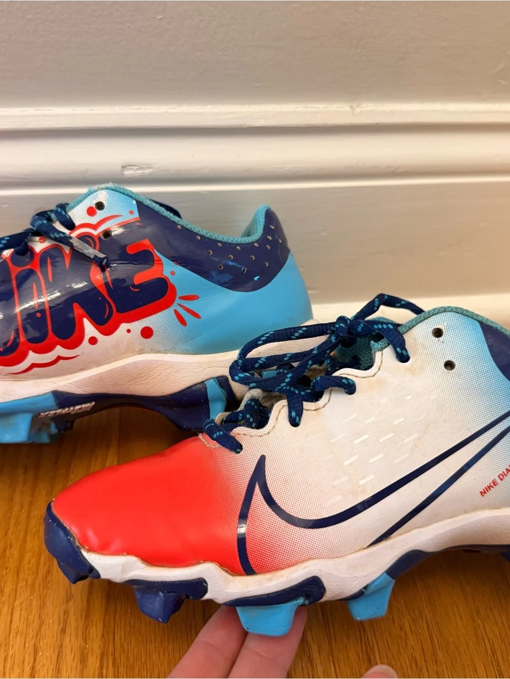 Nike Kids' Red, White & Blue Baseball Cleats